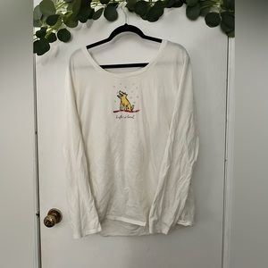 White Life Is Good Snow Puppy Shirt